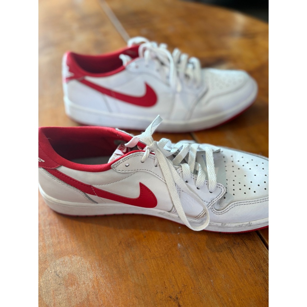 Nike Jordan Air Jordan 1 Low Mens 12 Sneakers White University Red CZ0790-161 - Picture 3 of 10